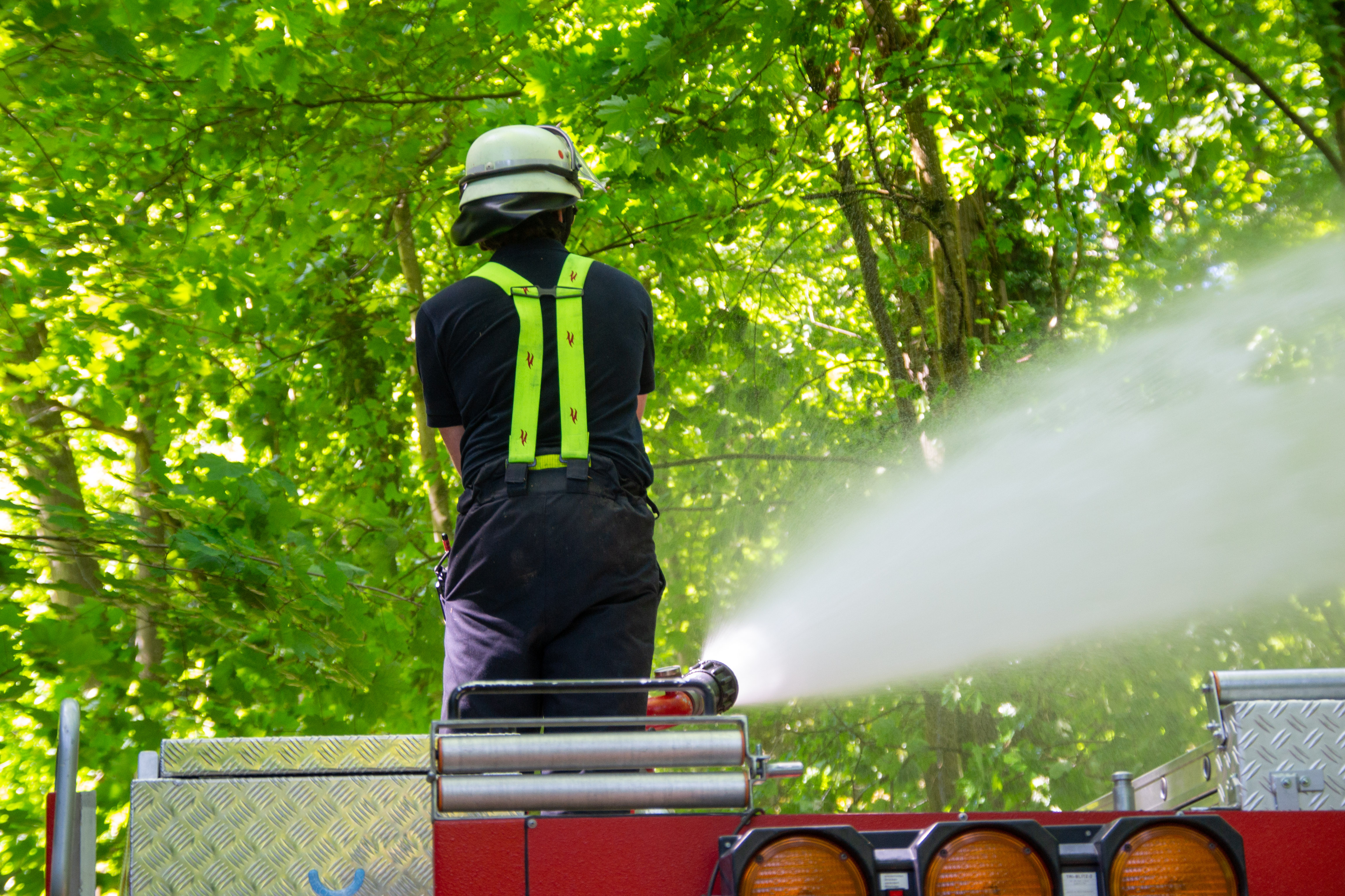 Brandstelle nach Löscharbeiten